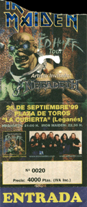 Iron Maiden + Megadeth Madrid 1999