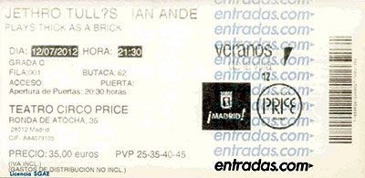 Jethro Tull Madrid 2012