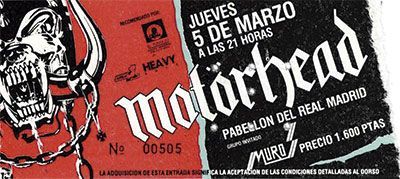 Motörhead Madrid 1987
