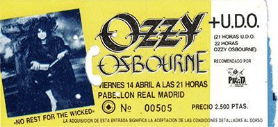Ozzy Osbourne Madrid 1989 Ozzy Osbourne Madrid 1989