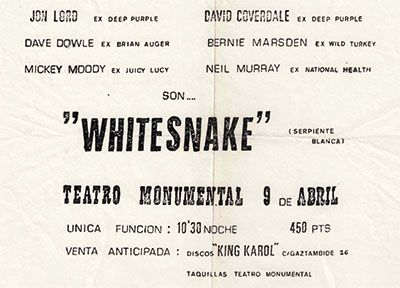 Whitesnake Madrid 1979
