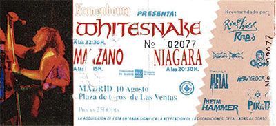 Whitesnake Madrid 1990