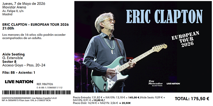 Eric Clapton Madrid 2026
